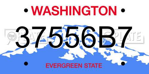 37556B7 Washington License Plate