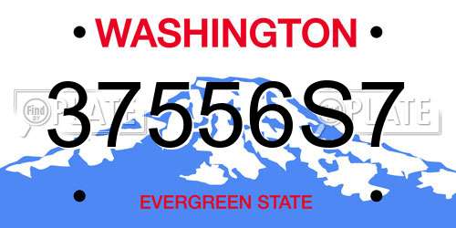 37556S7 Washington License Plate
