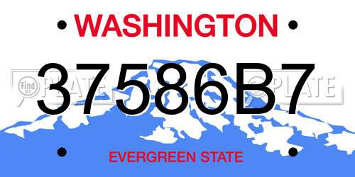 37586B7 Washington License Plate
