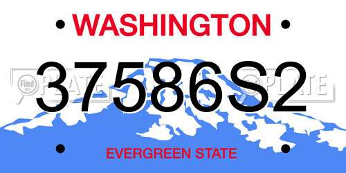 37586S2 Washington License Plate
