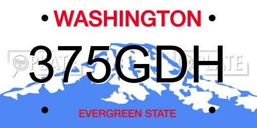 375GDH Washington License Plate