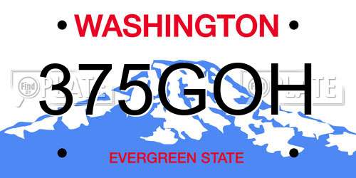 375GOH Washington License Plate