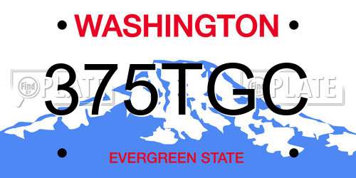 375TGC Washington License Plate