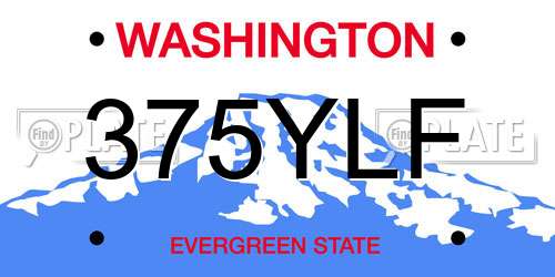 375YLF Washington License Plate