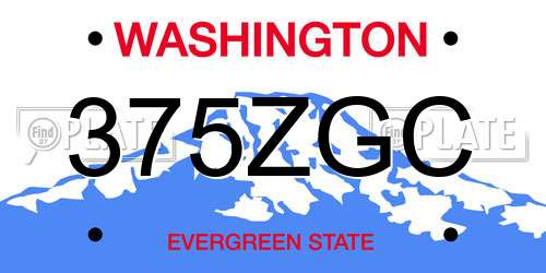 375ZGC Washington License Plate