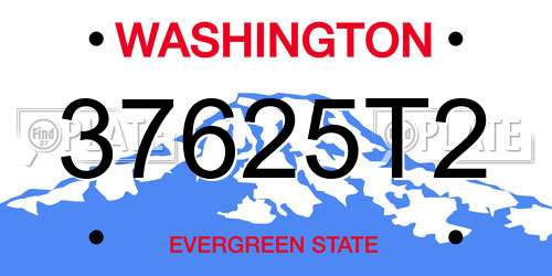 37625T2 Washington License Plate