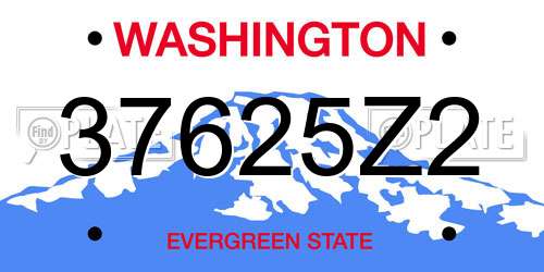 37625Z2 Washington License Plate