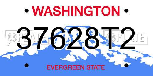 37628T2 Washington License Plate