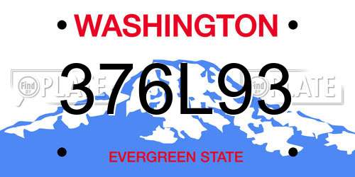 376L93 Washington License Plate