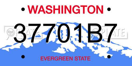 37701B7 Washington License Plate