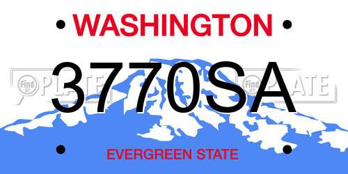 3770SA Washington License Plate