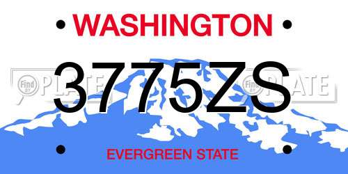 3775ZS Washington License Plate
