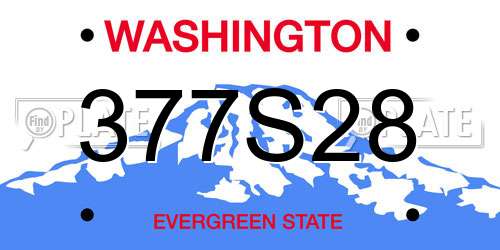 377S28 Washington License Plate