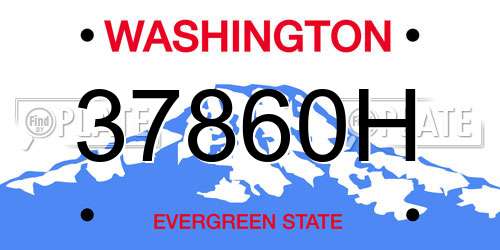 37860H Washington License Plate
