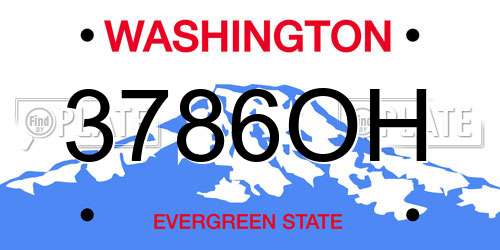 3786OH Washington License Plate