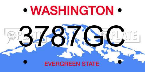 3787GC Washington License Plate