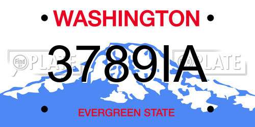 3789IA Washington License Plate