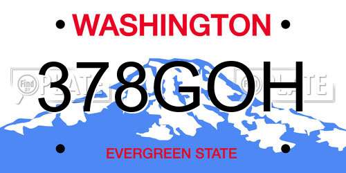 378GOH Washington License Plate