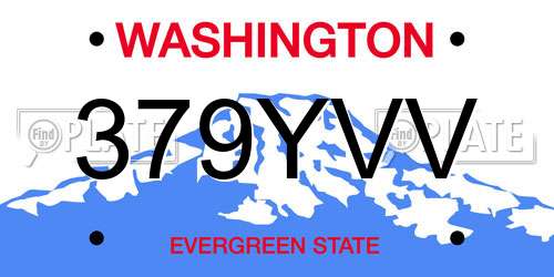 379YVV Washington License Plate