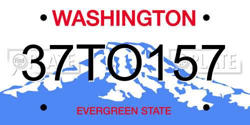37TO157 Washington License Plate
