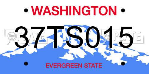 37TS015 Washington License Plate