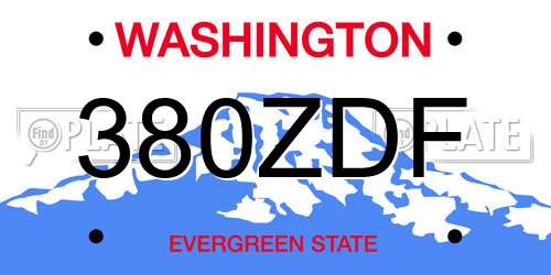 380ZDF Washington License Plate