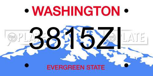 3815ZI Washington License Plate