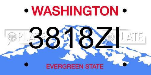3818ZI Washington License Plate