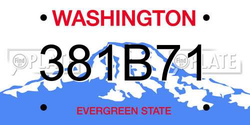 381B71 Washington License Plate