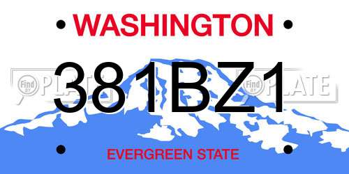 381BZ1 Washington License Plate