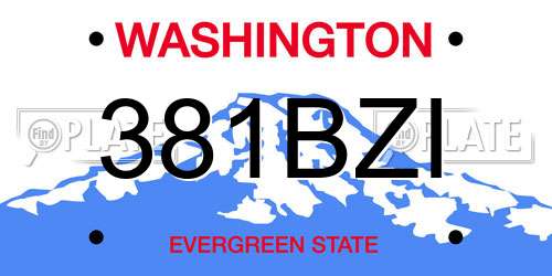 381BZI Washington License Plate