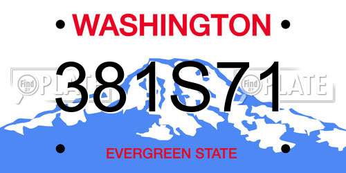 381S71 Washington License Plate