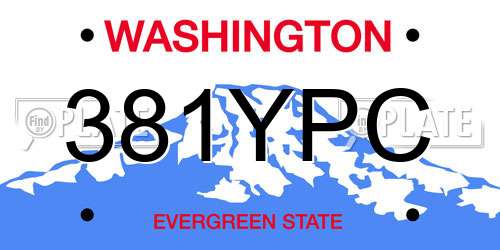 381YPC Washington License Plate