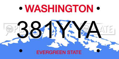 381YYA Washington License Plate
