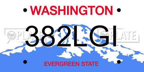 382LGI Washington License Plate
