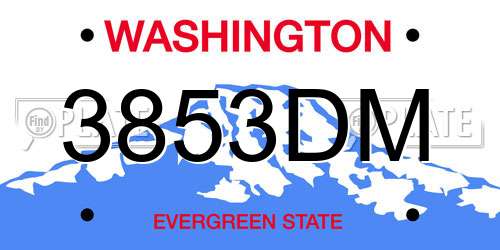 3853DM Washington License Plate