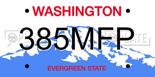 385MFP Washington License Plate