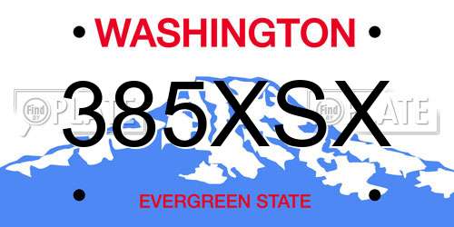 385XSX Washington License Plate