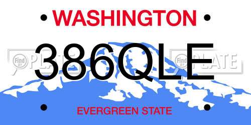 386QLE Washington License Plate