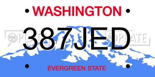 387JED Washington License Plate