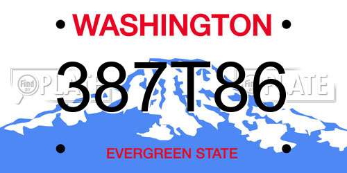 387T86 Washington License Plate