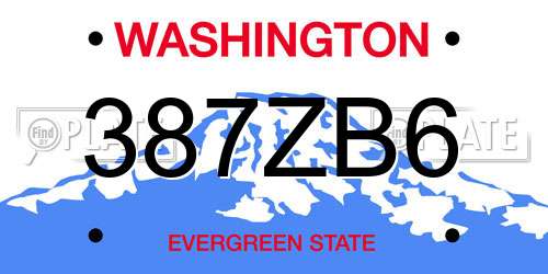 387ZB6 Washington License Plate