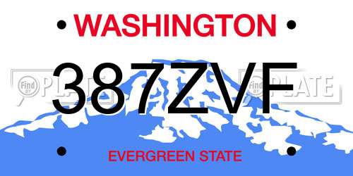 387ZVF Washington License Plate