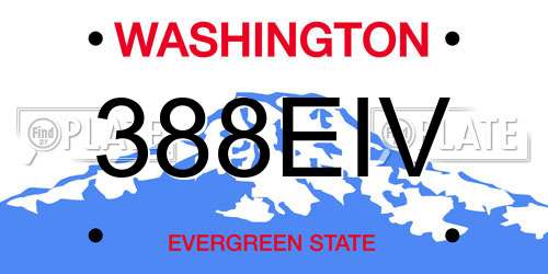 388EIV Washington License Plate