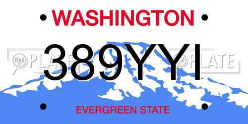389YYI Washington License Plate