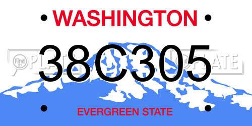 38C305 Washington License Plate