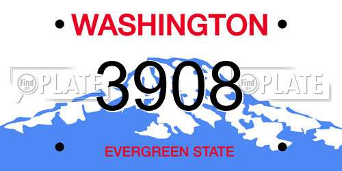3908 Washington License Plate