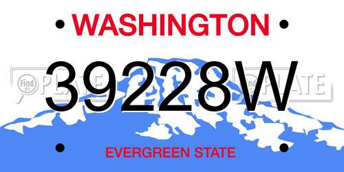 39228W Washington License Plate