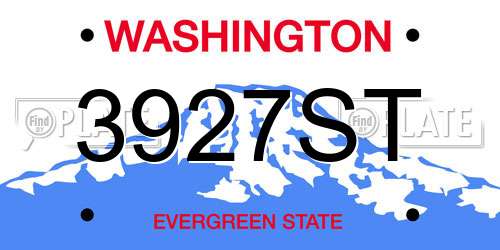 3927ST Washington License Plate