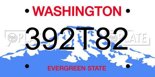 392T82 Washington License Plate